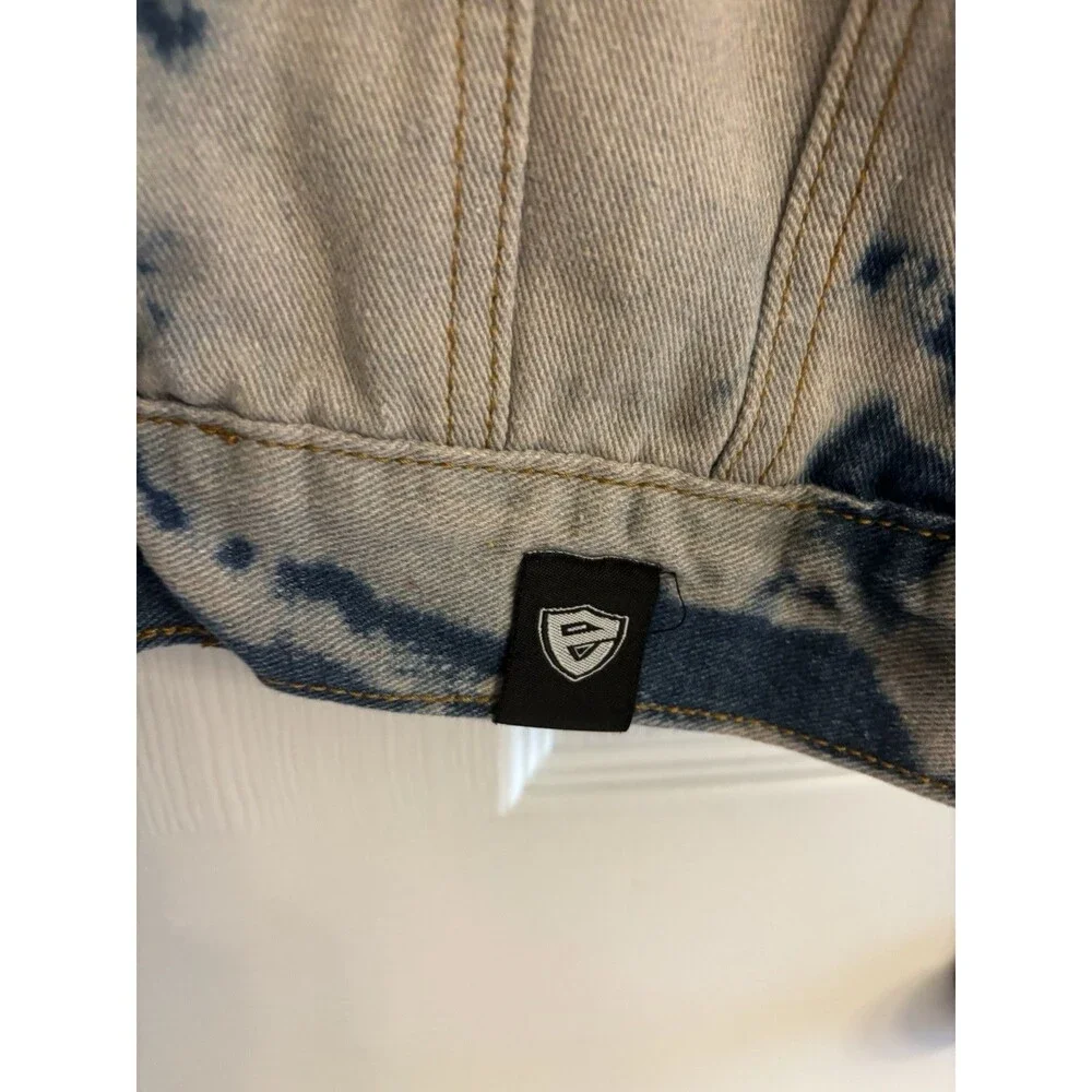 Encrypted Supply Co Tie Dye Denim Jacket Blue White Trucker Men’s M